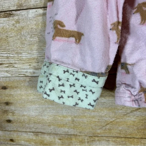 Munki Munki Pink Dachshund Flannel Pajamas Weiner Dog Doxie Size M - Picture 5 of 12